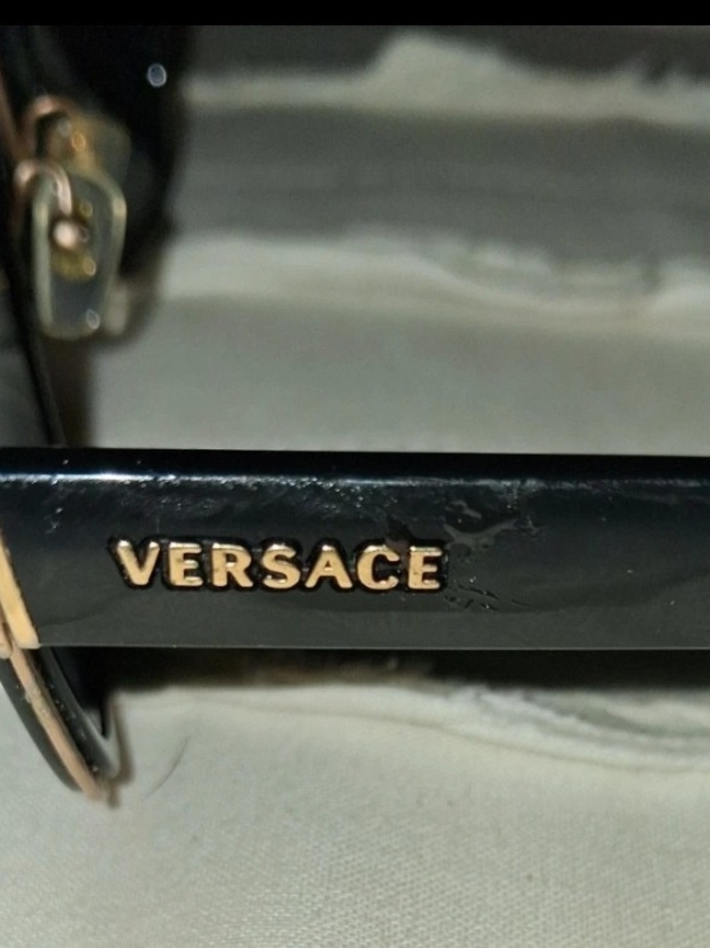 Versace Black Sunglasses with Gold Lettering